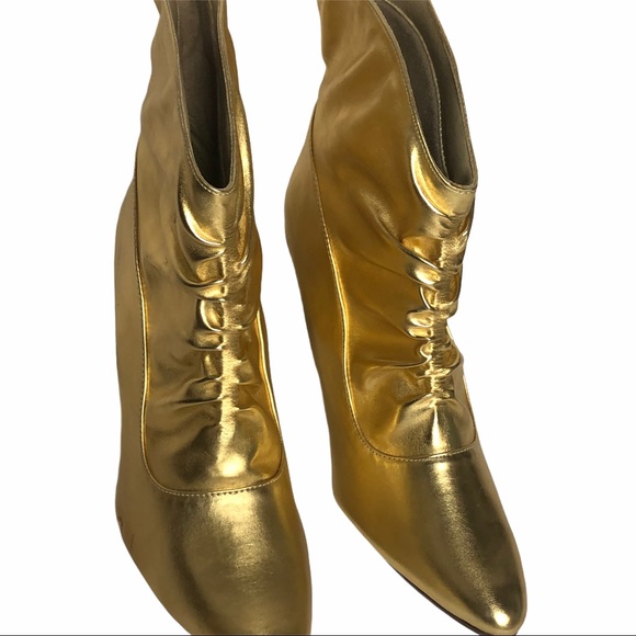 Michael Antonio Metallic Gold “SMUSH” Booties 8 - Picture 7 of 15